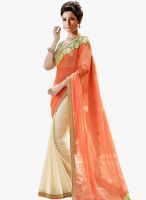 Shonaya Orange Embroidered Saree