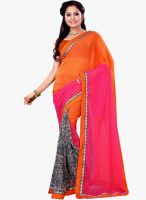 Shonaya Orange Printed Saree