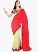 Shonaya Red Embroidered Saree