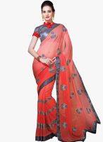 Shonaya Red Embroidered Saree