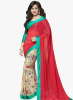 Shonaya Red Printed Saree