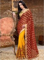 Shonaya Yellow Embroidered Saree