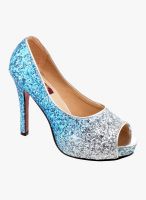 Shuz Touch Silver Peep Toes