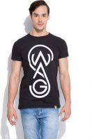 Silly People Graphic Print Men's Round Neck Black T-Shirt