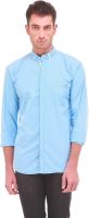 Sleek Line Men's Checkered Casual Light Blue Shirt