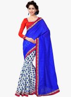 Sourbh Sarees Blue Embroidered Saree