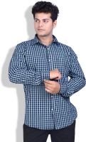 Speak Men's Checkered Casual Green, Black, White Shirt