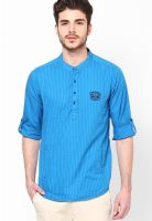 Spykar Kurta Style Blue Casual Shirt