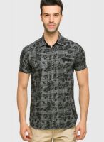Status Quo Black Printed Regular Fit Casual Shirt