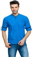 Status Quo Men's Solid Casual Blue Shirt