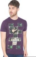 Status Quo Printed Men's Round Neck Purple T-Shirt