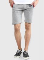 Status Quo Solid Grey Melange Shorts