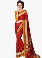 Swaron Red Printed Saree