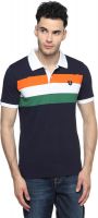 Swing9 Printed Men's Polo Neck Dark Blue T-Shirt