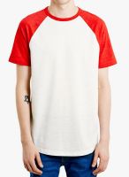 TOPMAN Off White Solid Round Neck T-Shirt