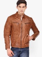 Teakwood Solid Brown Leather Jacket