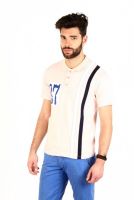 Teen Tees Printed Men's Polo Neck Pink T-Shirt