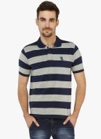 The Cotton Company Blue Striped Polo T-Shirt