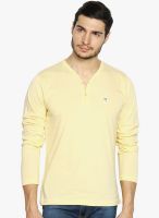 The Indian Garage Co. Yellow Solid Henley TShirt