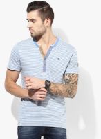 Tom Tailor Blue Striped Henley Neck T-Shirt