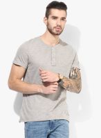 Tom Tailor Grey Regular Henley T-Shirt