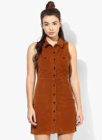 Topshop-Outlet Cord Button Front Dress