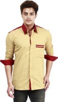 Trendster Men's Solid Casual Brown Shirt