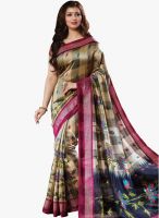 Triveni Sarees Beige Printed Saree