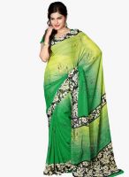 Triveni Sarees Green Printed Saree