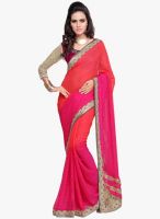 Triveni Sarees Pink Solid Saree