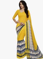 Triveni Sarees Yellow Printed Saree