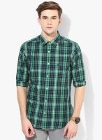 United Colors of Benetton Green Check Regular Fit Casual Shirt