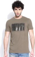 United Colors of Benetton Solid Men's Round Neck Beige T-Shirt