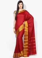 Urban Vastra Maroon Solid Saree