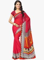 Vaamsi Red Printed Saree