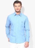 Van Heusen Sport Blue Solid Slim Fit Casual Shirt