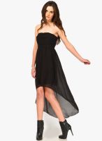 Vero Moda Black Colored Solid Asymmetric Dress
