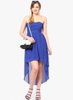 Vero Moda Blue Colored Solid Asymmetric Dress