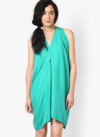 Vero Moda Green Colored Solid Asymmetric Dress