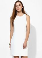 Vero Moda White Colored Solid Shift Dress