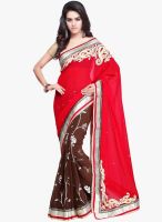 Vishal Red Embroidered Saree