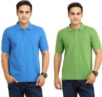 WallWest Solid Men's Polo Neck Multicolor T-Shirt(Pack of 2)