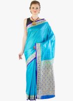 Xclusive Chhabra Aqua Blue Printed Saree