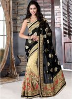 Xclusive Chhabra Black Embroidered Saree