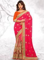 Xclusive Chhabra Fuchsia Embellished Saree