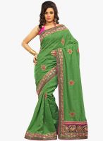 Xclusive Chhabra Green Embroidered Saree