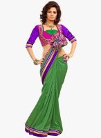 Xclusive Chhabra Green Embroidered Saree