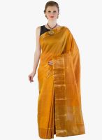 Xclusive Chhabra Mustard Yellow Striped Saree