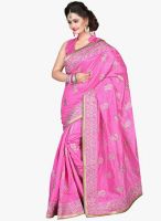 Xclusive Chhabra Pink Embroidered Saree