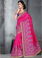 Xclusive Chhabra Pink Embroidered Saree